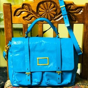 MARC BY MARC JACOBS Blue Patent Messenger Bag!!